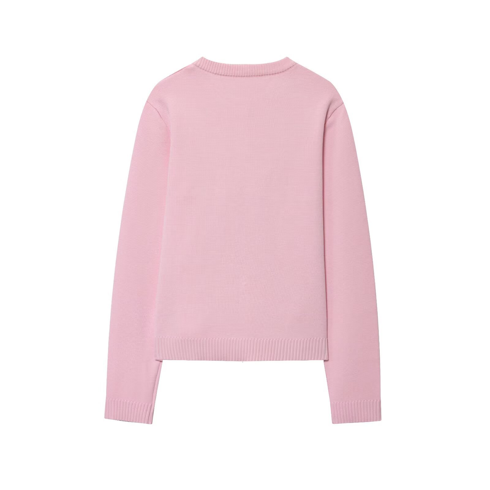 Ladies Crew Button-Front Quad-Tone Sweater