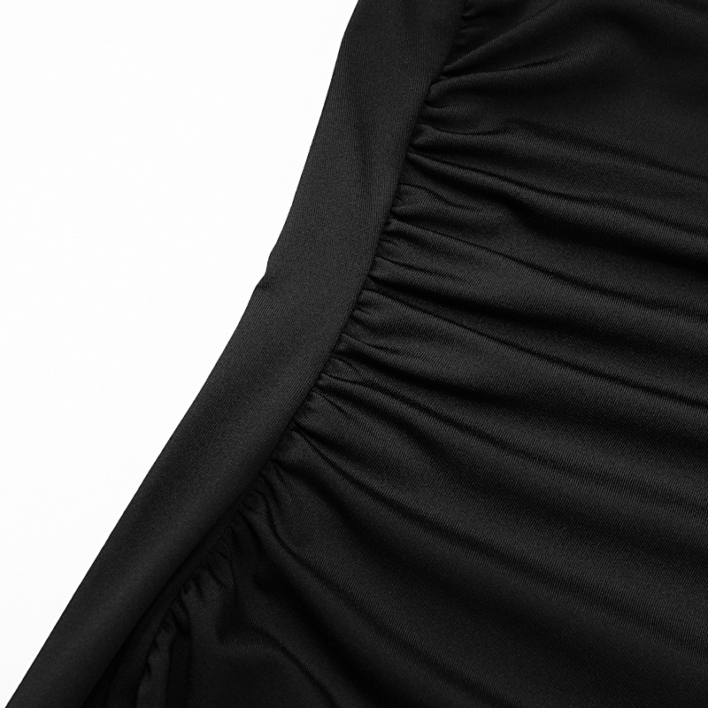 Mock Neck Side Split Bodycon Maxi Dress