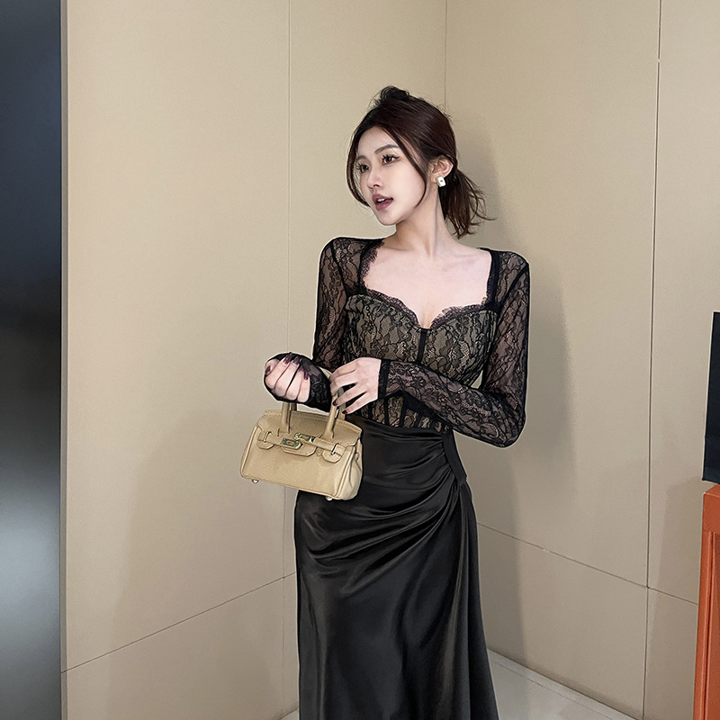 U-Neck Pencil Polyester Dress