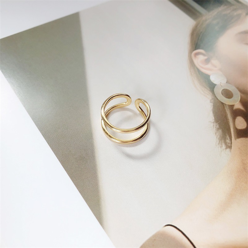 Unisex Silver Cutout Chunky Ring
