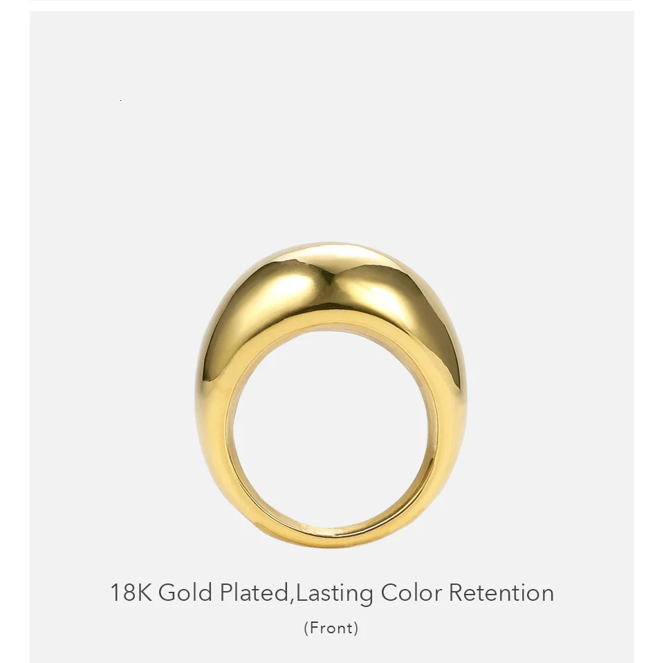 Punk Blank Ring Gold Color Stainless Steel Lady Simple Finger Rings For Women Minimalist Fashion Jewelry Gifts