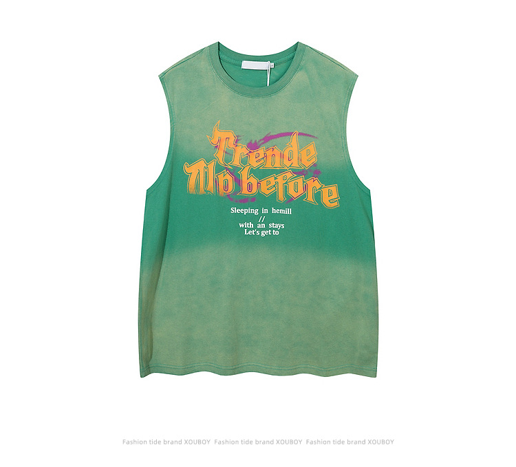 Loose Oversize Crew Neck Couple Sports T-Shirt Sleeveless