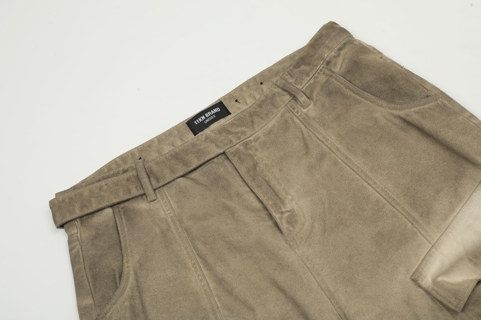 Distressed Work Pants with Pleated and Loose Fit for Men and Women
