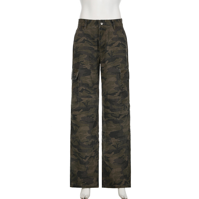 Make old camouflage workwear jeans