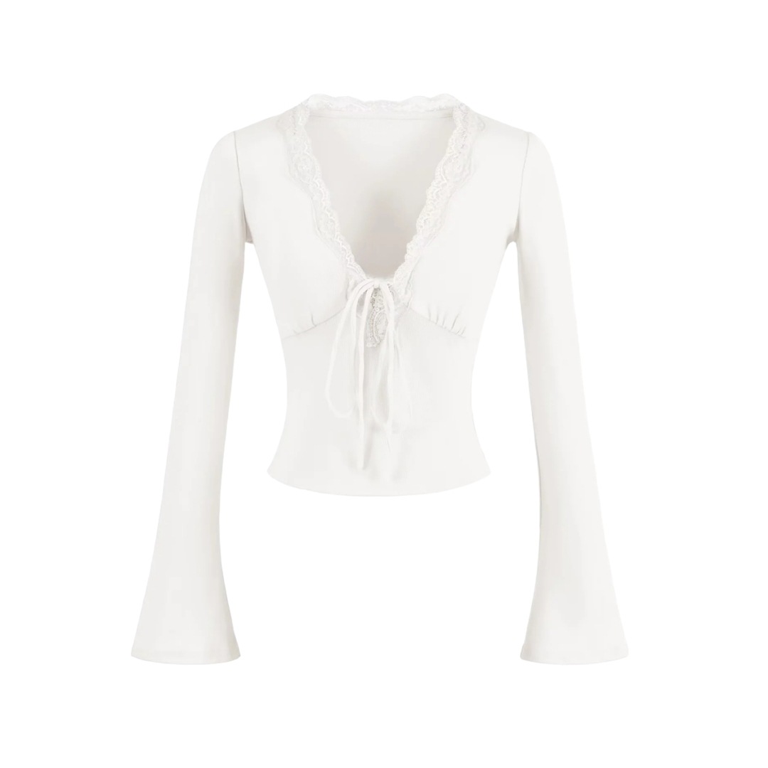 Solid Private Lady Plunge Neckline Slim Fit Top