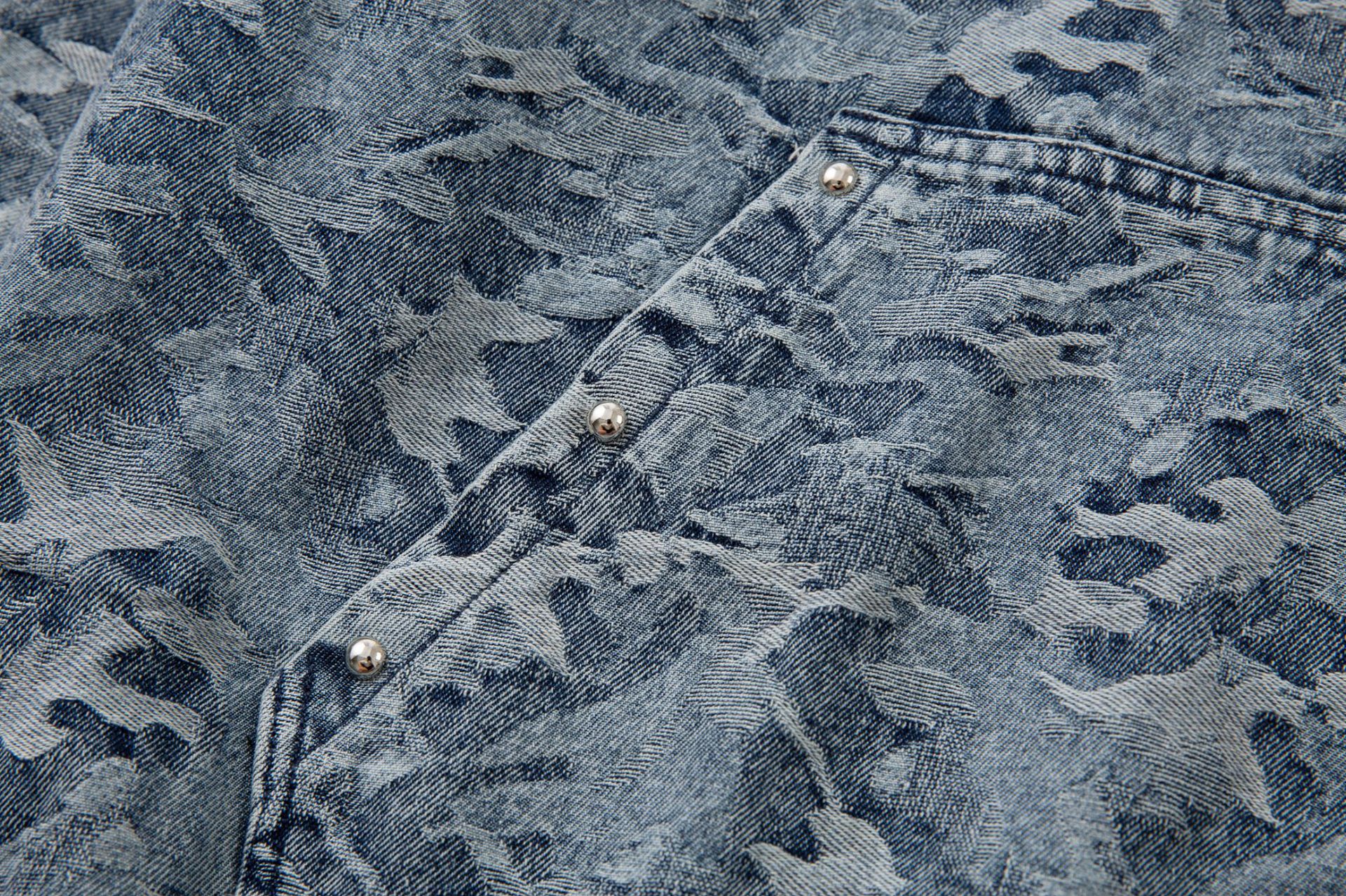 Faded Oversized Heavy Indigo Camo Hoodie