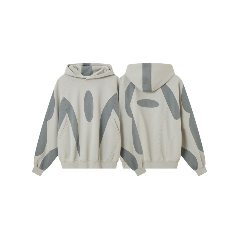 Oversized Cotton Contrast Panel Hoodie