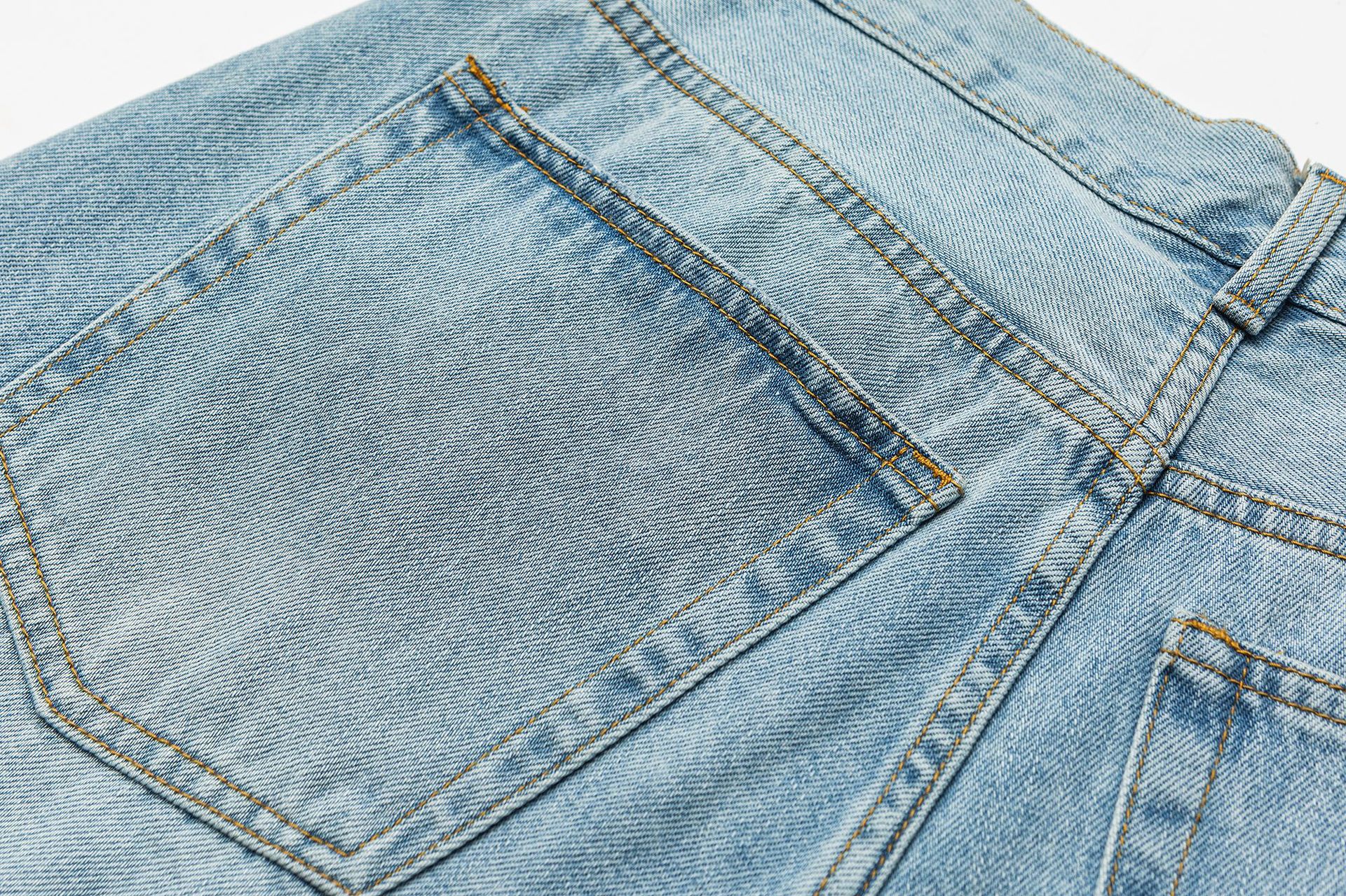 Washed Ripped Loose Straight Leg Casual Wide Leg Jeans for Men