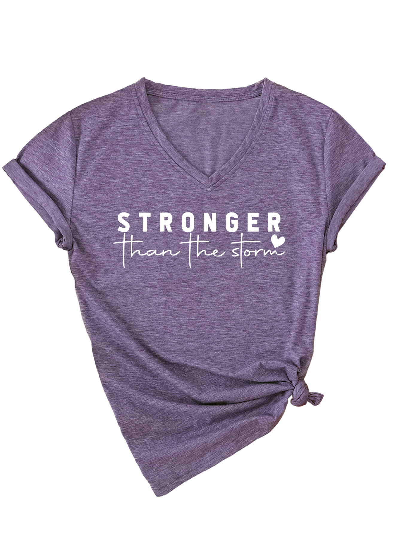 Geometric Print Plunge Front Ladies Tee