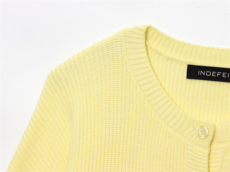 Spring New Style Round Neck Solid Color Loose Fit Pullover Unique Versatile Elegant Commuter Knitwear