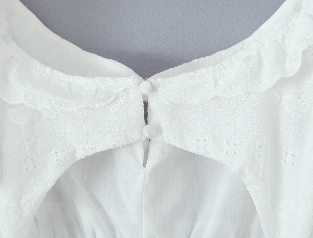 Lace Tie Short Sleeve Waist-Cinched Dress