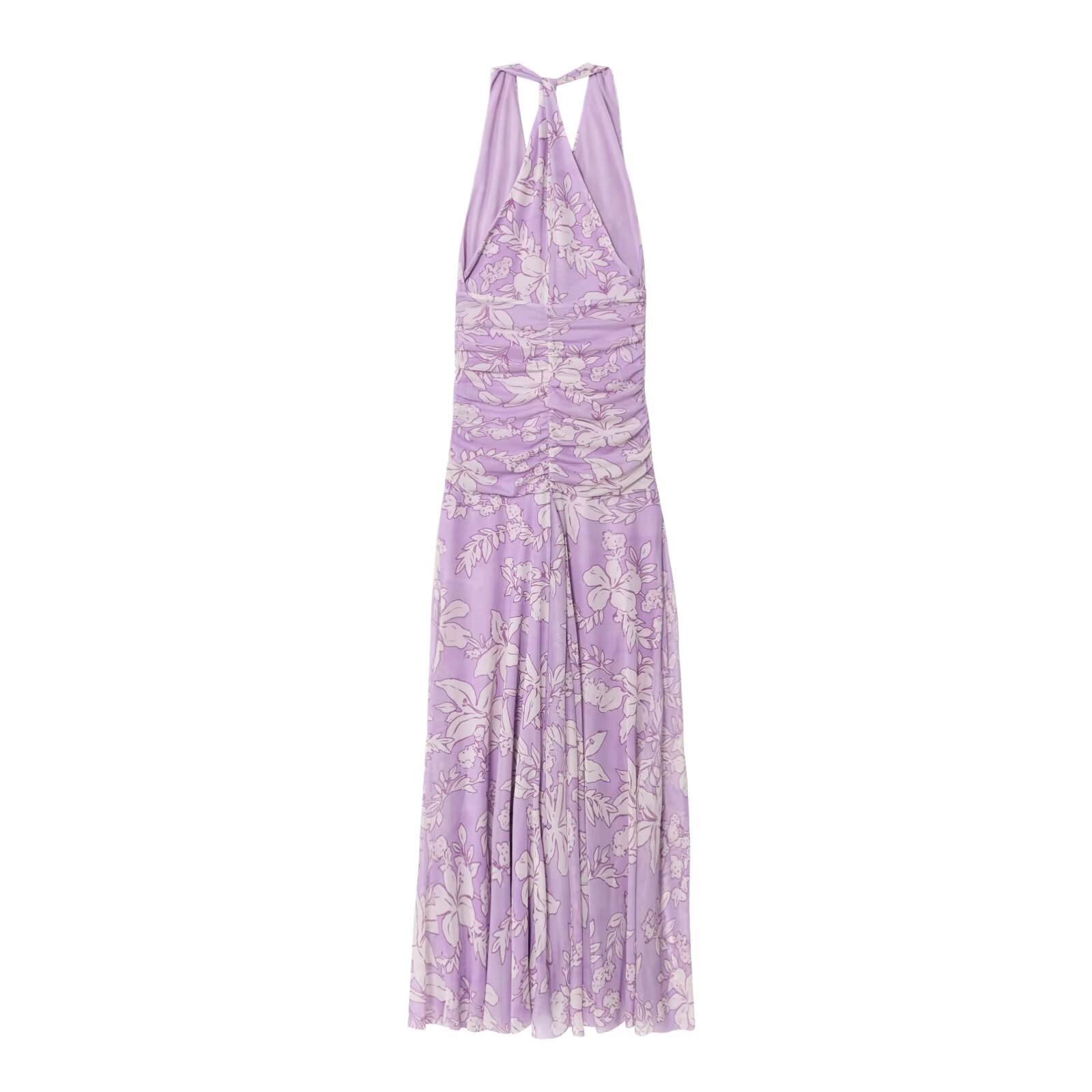 Women's Clothing Printed Chiffon Halter Neck Long Dress