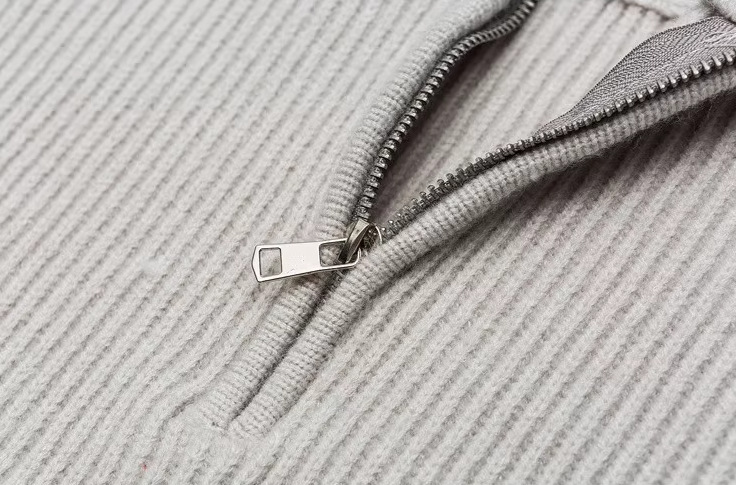 Mock Collar Plain Thermal Workwear Sweater