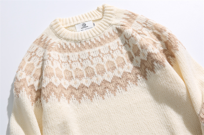 Oversized Japanese Workwear Jacquard Sweater