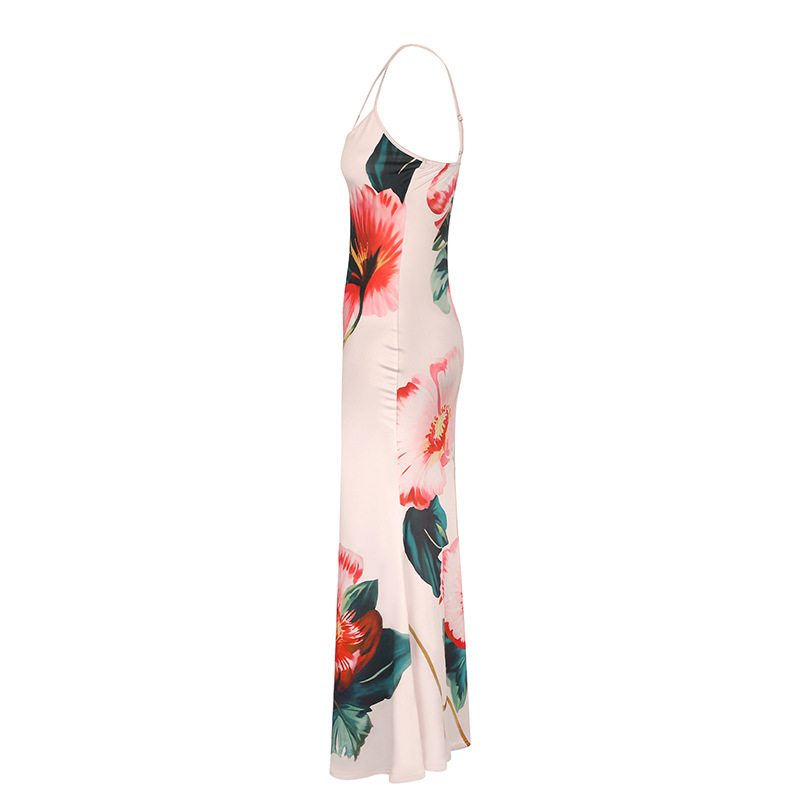 Open Back Botanical Maxi Jumpsuit