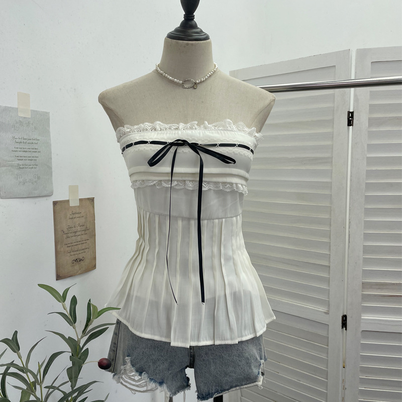 Lace Lace Strap Short Tank Top Strap