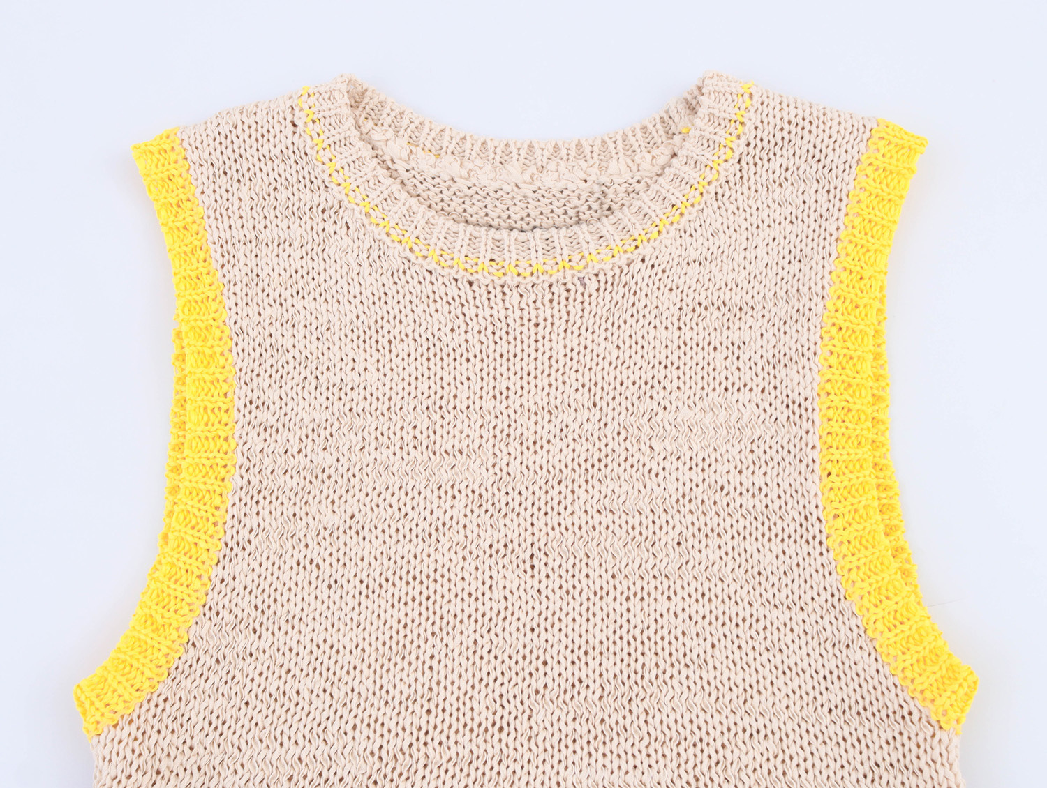 Crew Collar Contrast Trim Sweater Vest