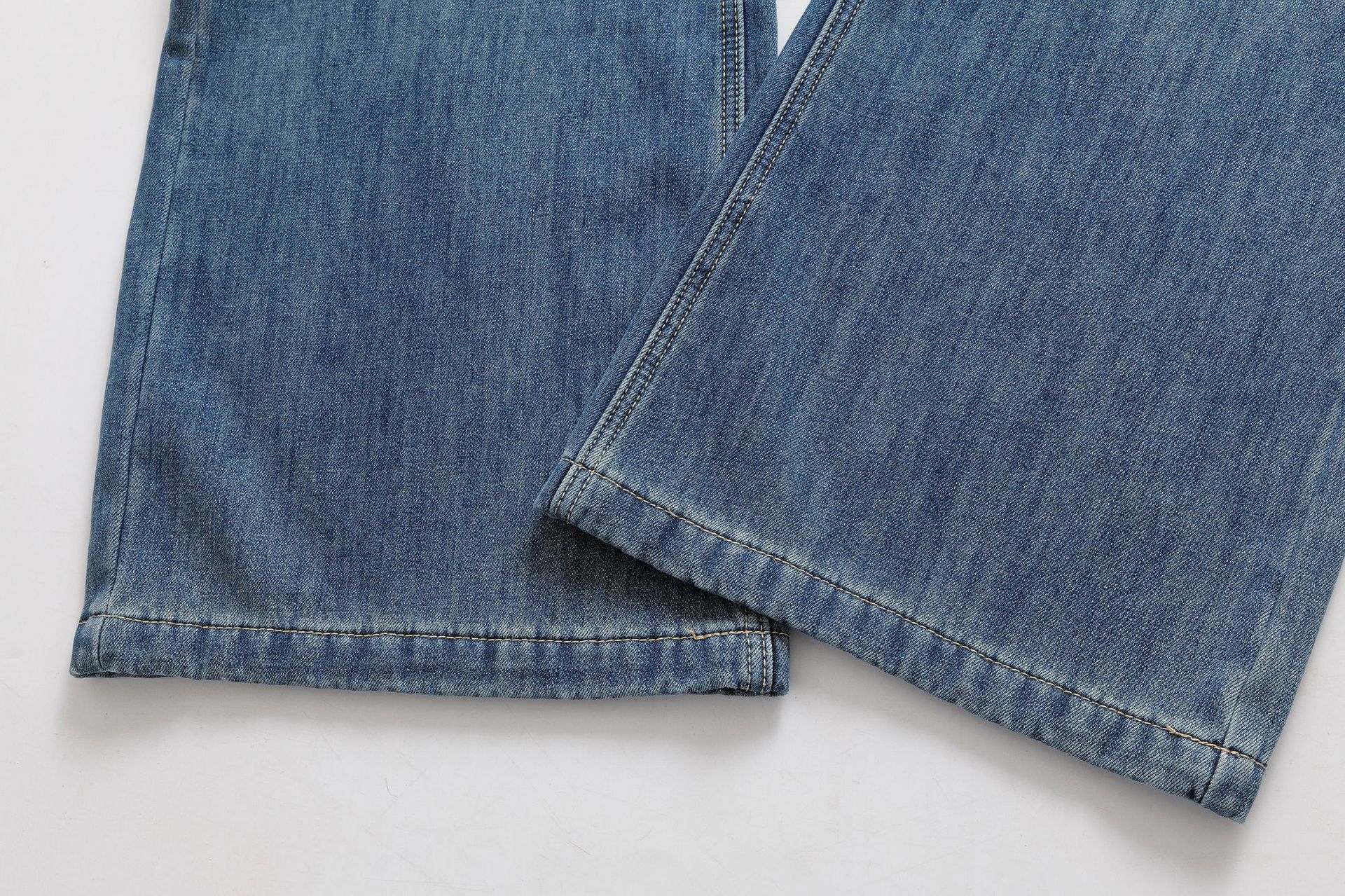 High waisted and plush warm loose long jeans