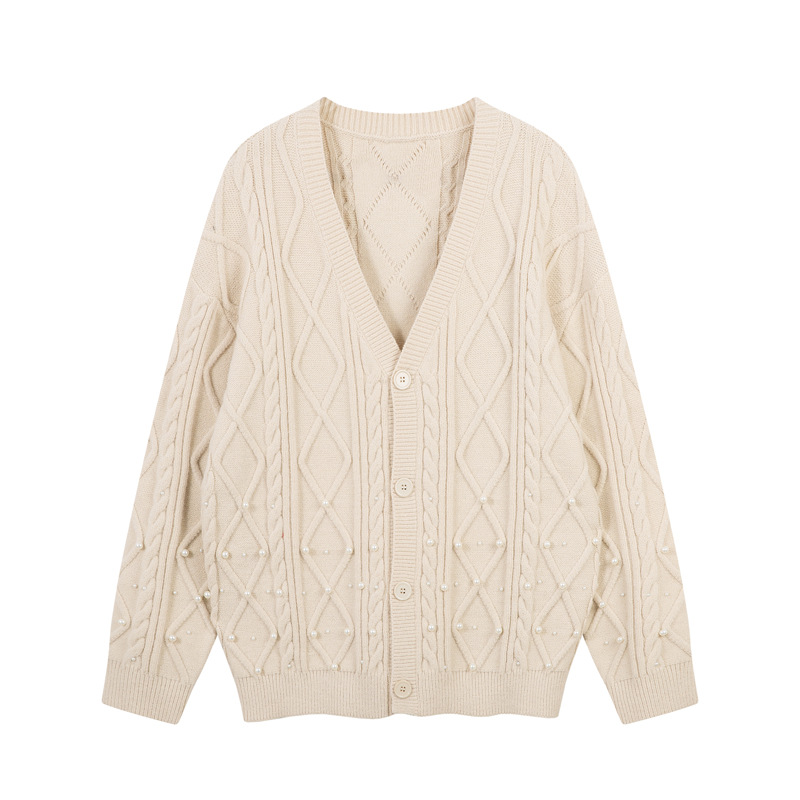 Urban Relaxed Fit Long Sleeve Plunge Neck Cardigan