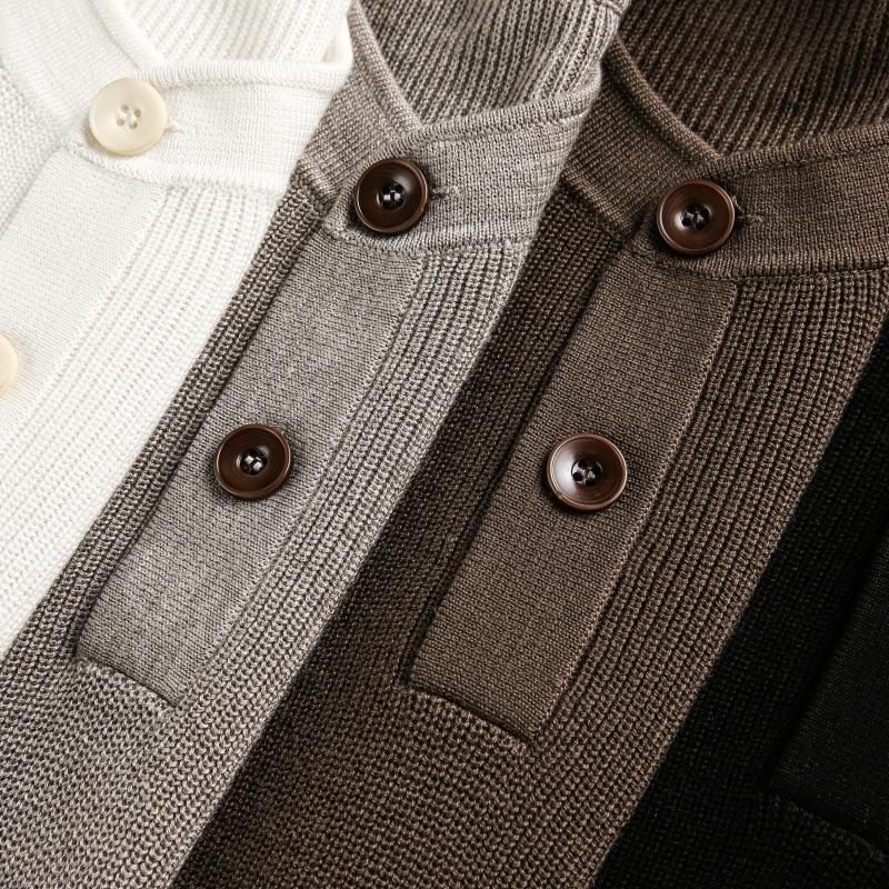 Simple Button Placket Knitwear