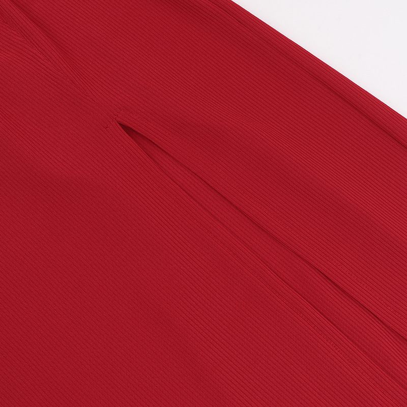 Round Neck Long Sleeve Open Back Polyester Dresses