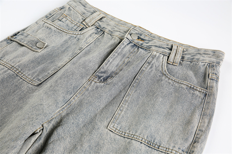 Heavyweight Patchwork Multi-Pocket Cargo Jeans