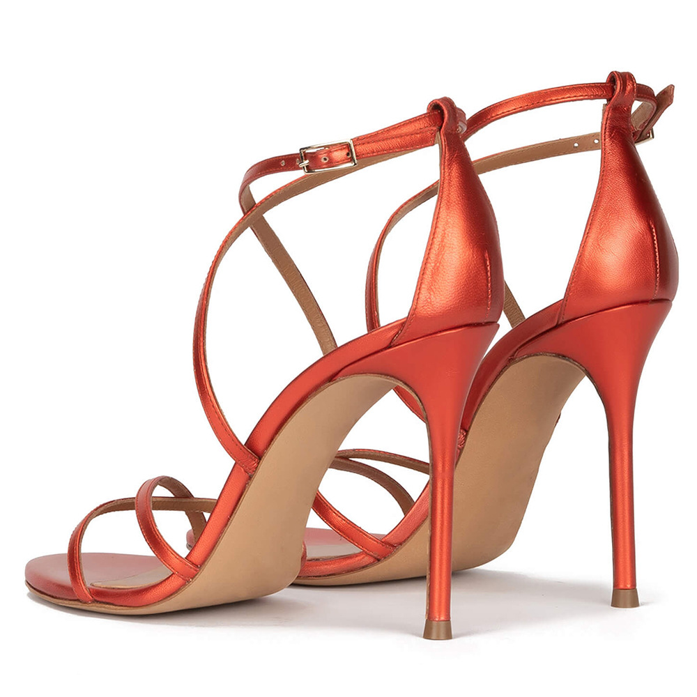 Summer Europe and America Large Round Head Strap Womens High Heel Sandals