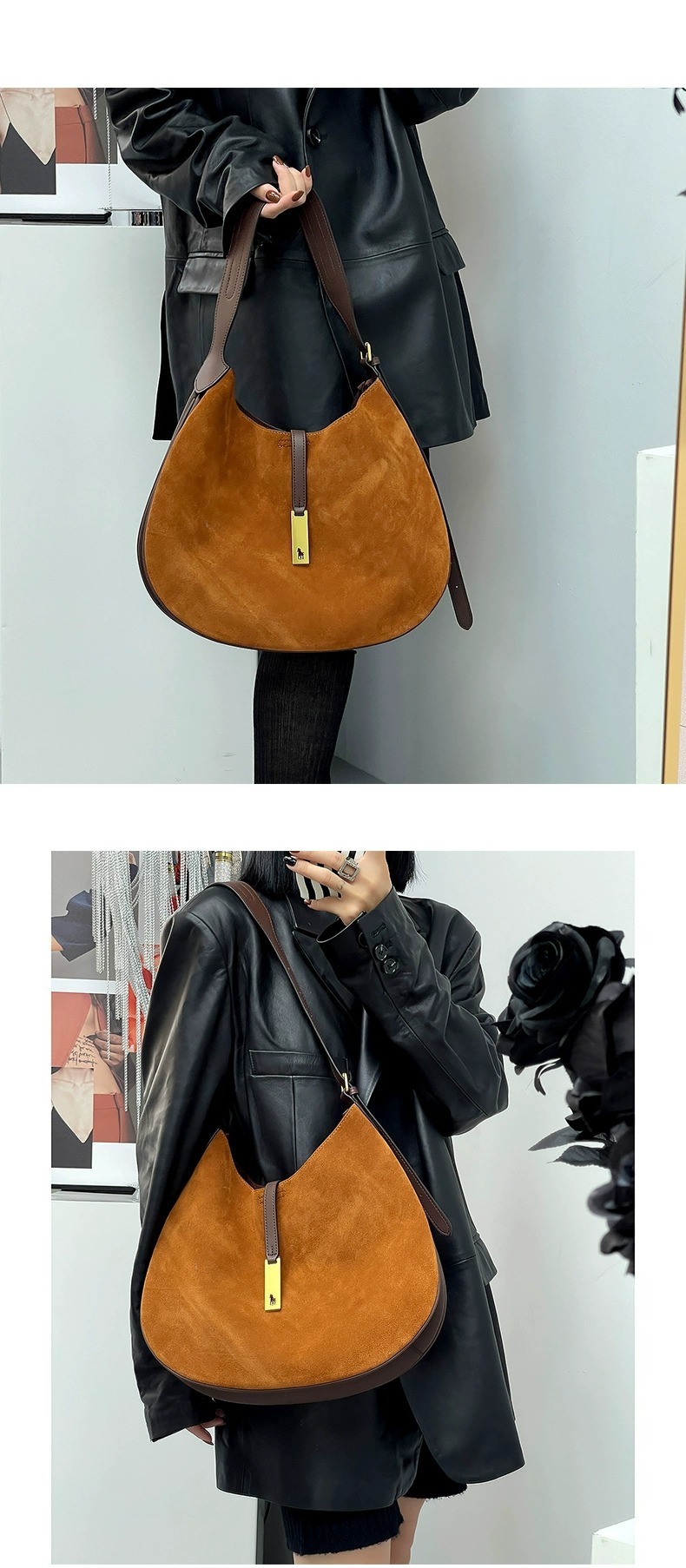 Fashion Ruched Hobos Women Handbag Designer Women Bag Luxury Soft Pu Leather Shoulder Crossbody Bags Lady Simply Tote Purse