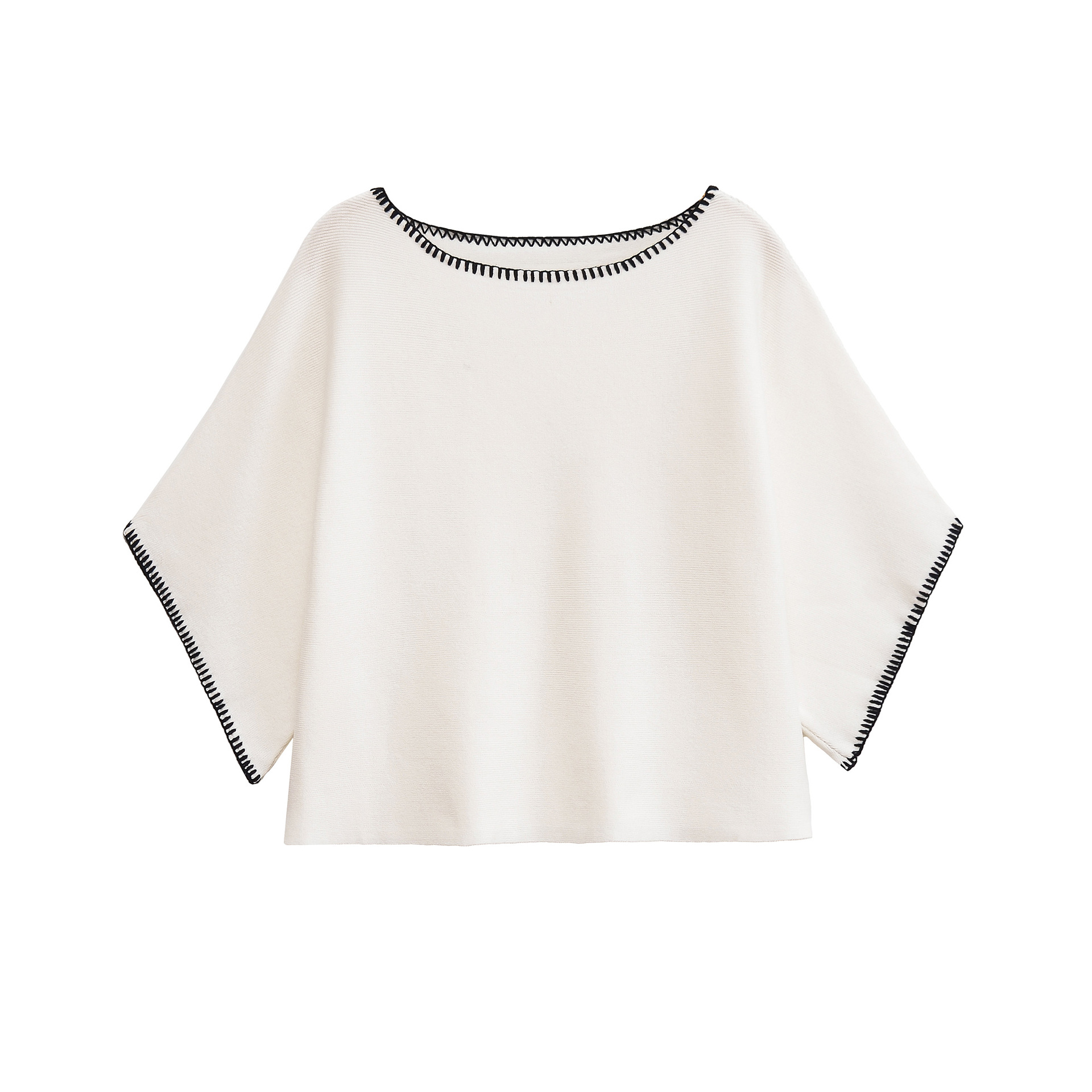 Fashion Casual Color Block Embroidery Knitted Sweater