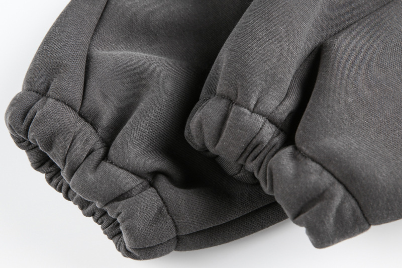 Vintage Plain Hood Pullover Oversized Open Front
