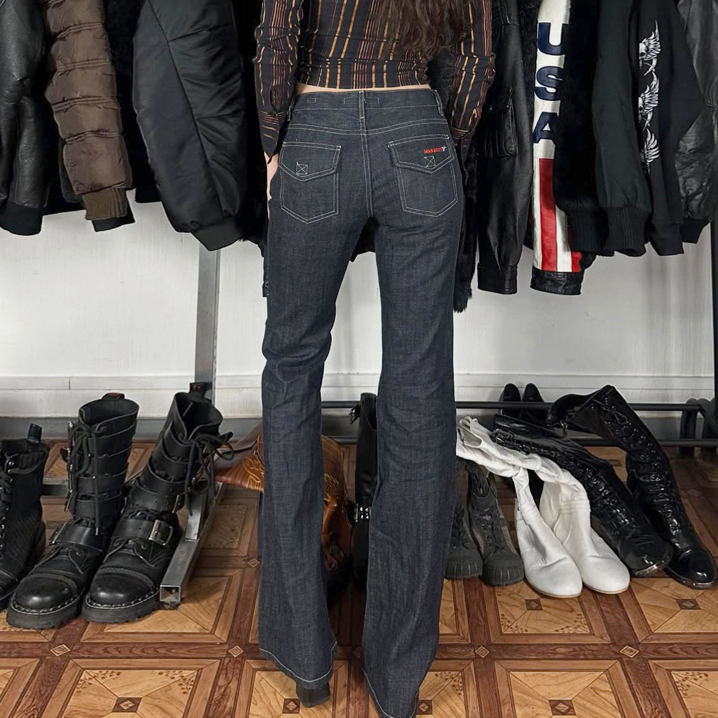 Street Style Simple Retro Slim Low Waist Straight Leg Jeans Elegant Commuting Versatile Casual Pants