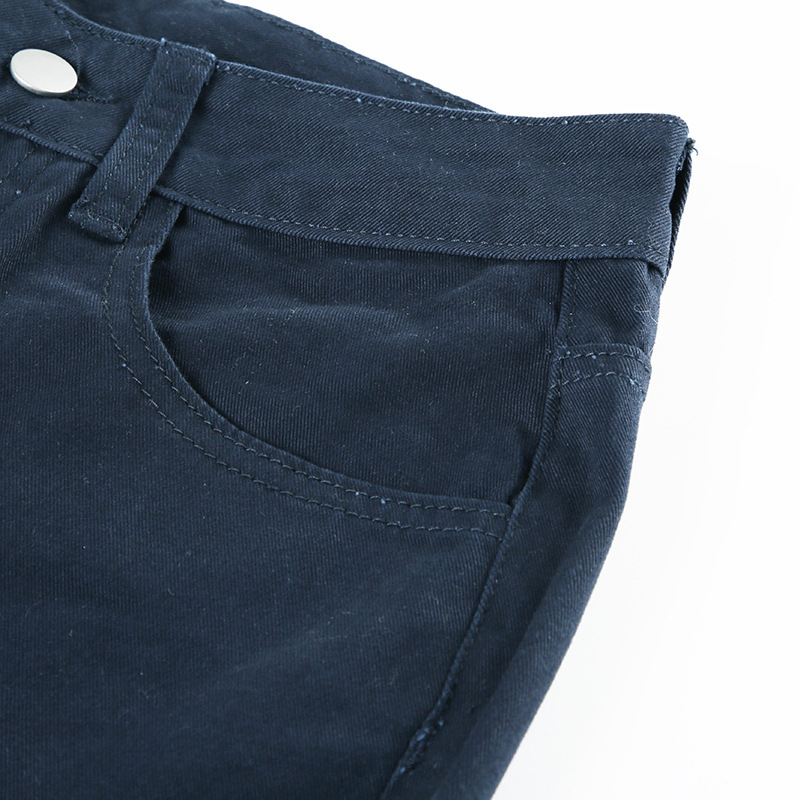 Solid color versatile loose fit slimming low waist jeans