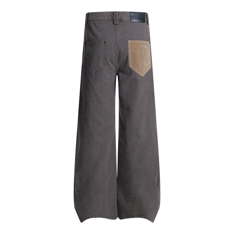 Original Streetwear Brand Design Vintage Button Decoration High-Street Cool Loose Casual Knife Pants Jeans Long Pants
