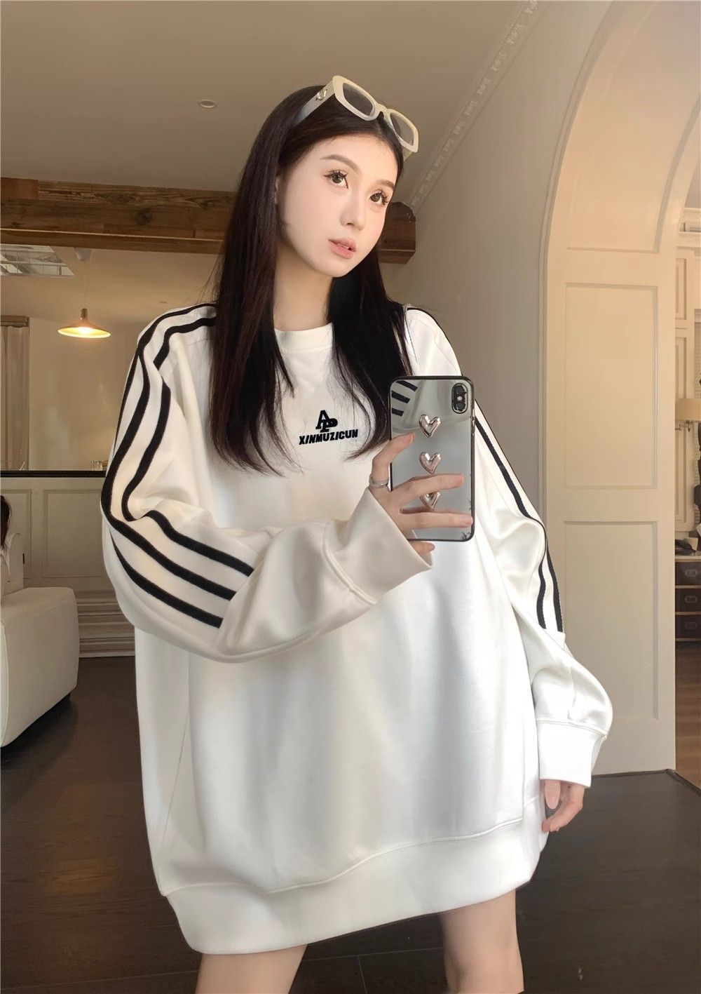 Oversized Japanese Korean Hip-Length Crew Sweater