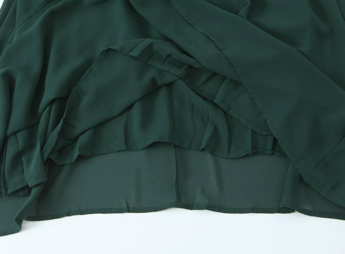 Bubble Sleeve Slimming Round Neck Dress