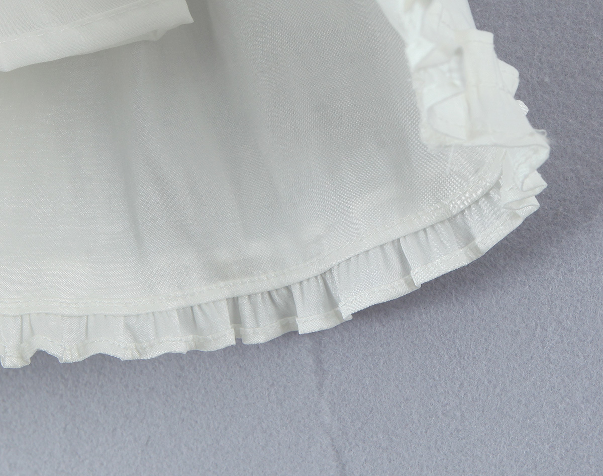 White Bow Layered Dress with Ruched Silhouette and Strapless Design