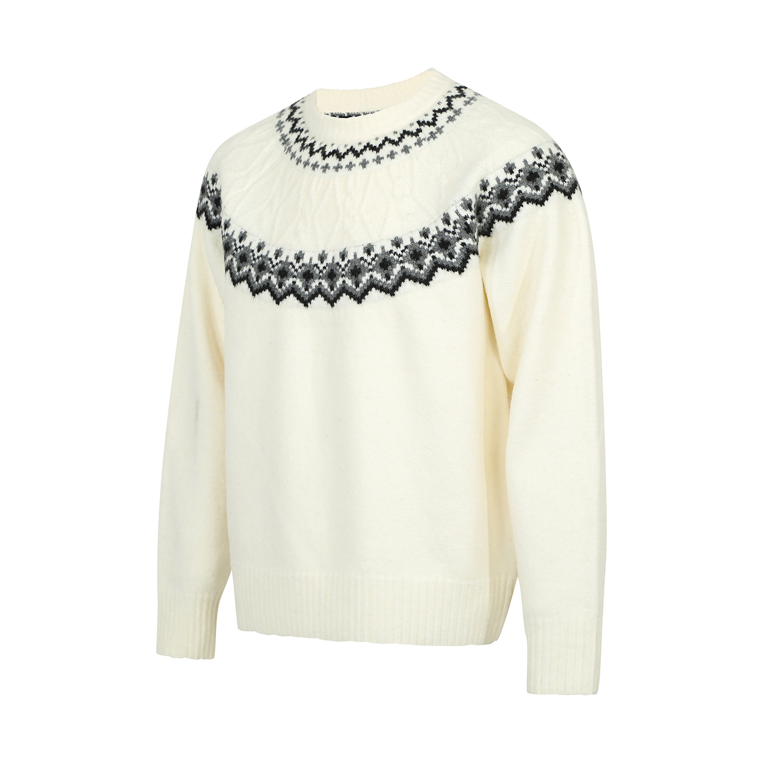 Street Style Man's Retro Round Collar Sweater
