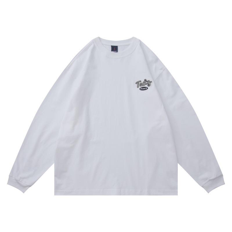 Cotton Stitched Initial Skater Crew Full Arm Tee