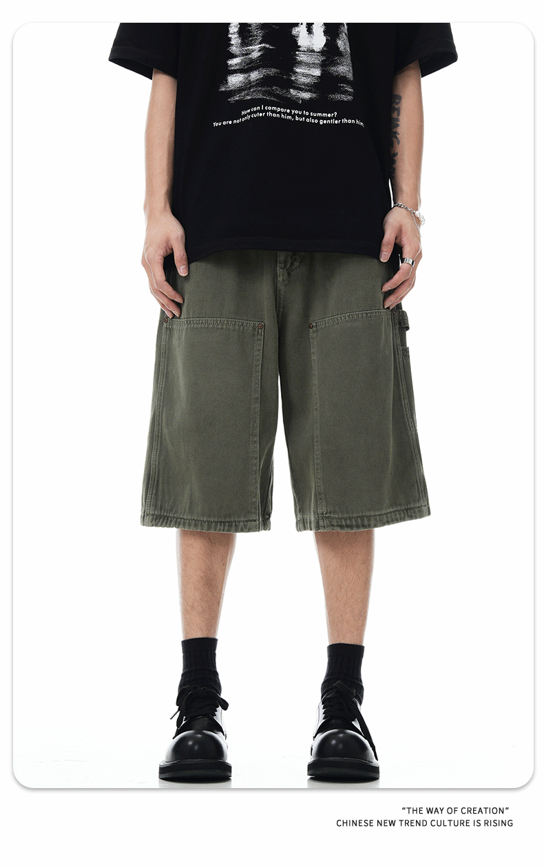 Shorts for Men and Women Loose Straight Leg Design Sense Five-Point Pants Trendy