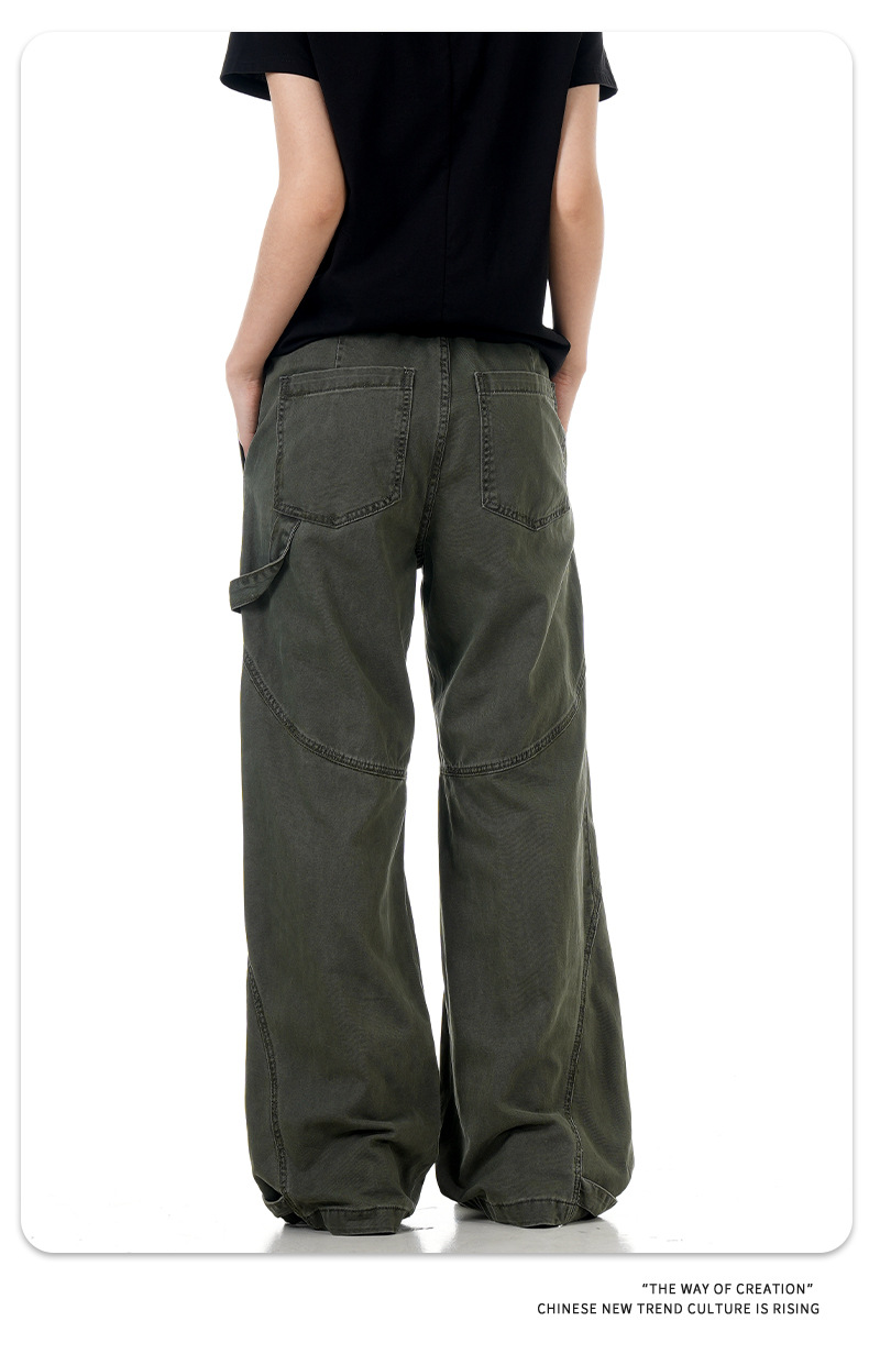 Flared Work Pants for Men and Women Loose Fit Slimming Carpenter Casual Tapered Long Pants