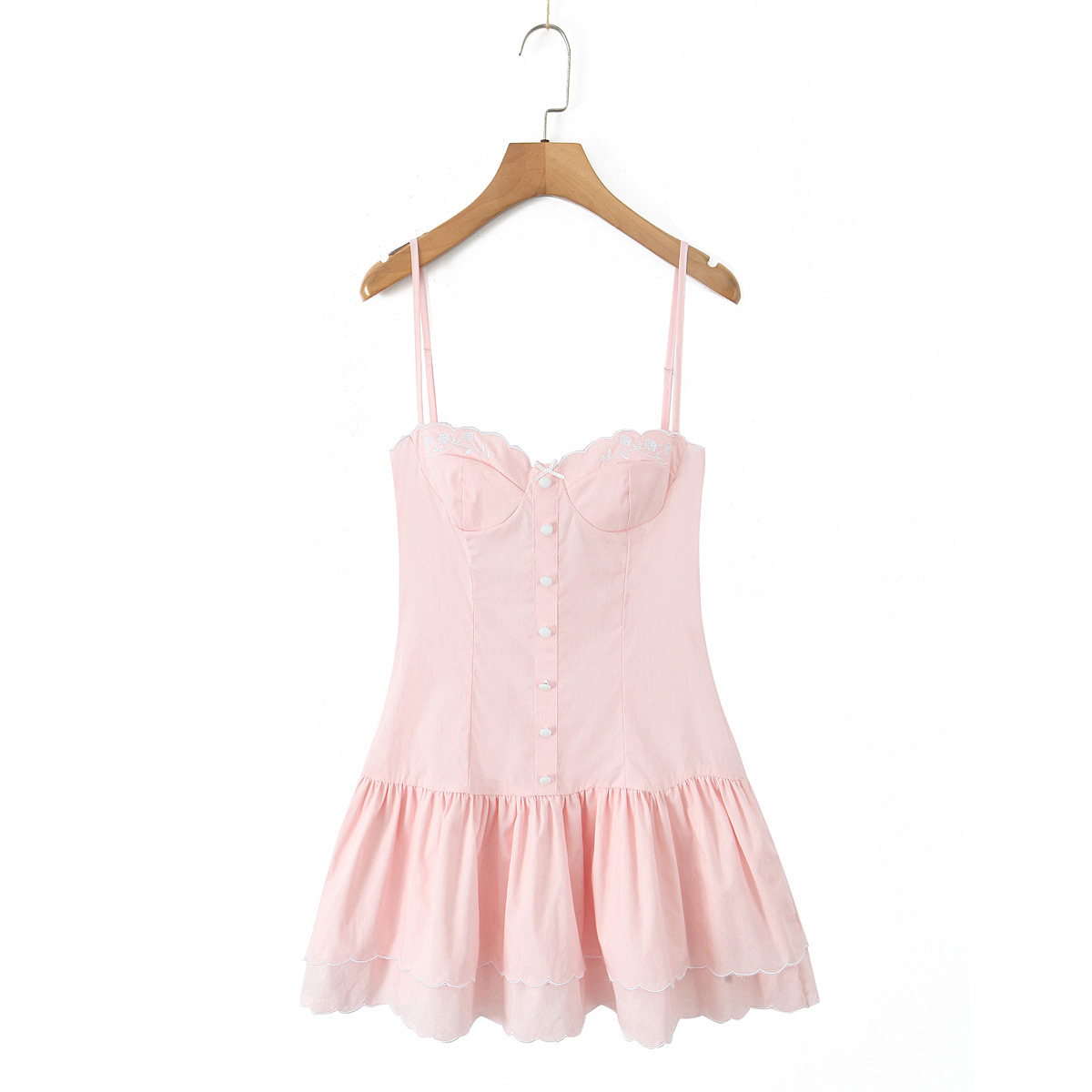 Low cut waist cinched camisole short skirt dress