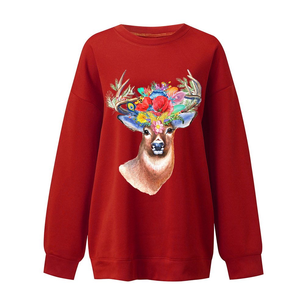 Women's Japanese Korean Oversized 3D Fawn Print Hoodie