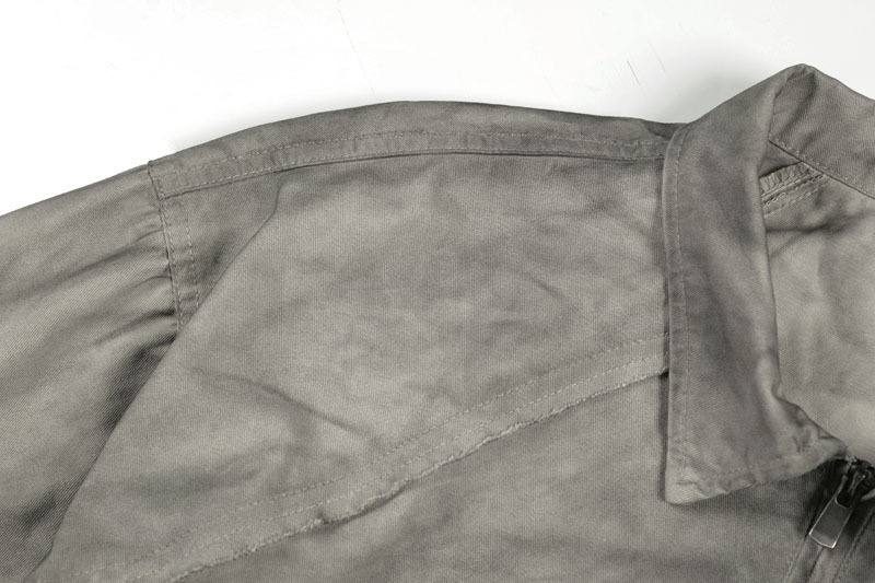 Vintage Distressed Cotton Patchwork Cropped Hooded Utility Jacket