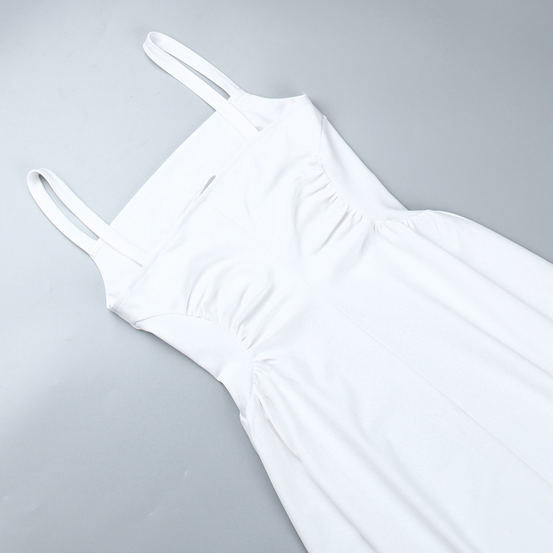 One-Shoulder Sleeveless Polyester Midi Dress
