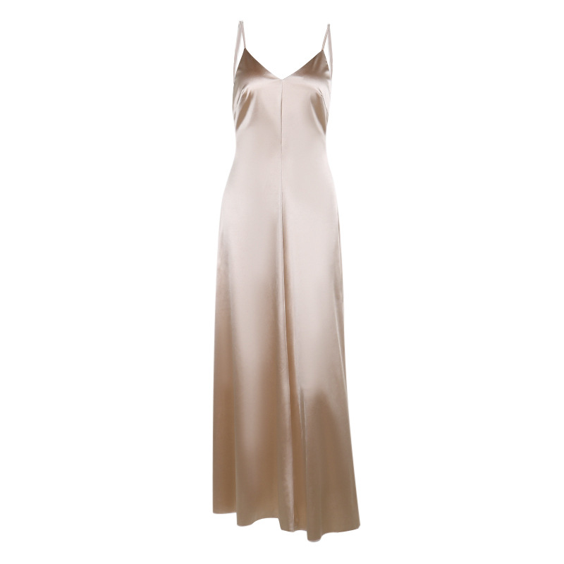 High Waist Polyester Plunging Low Back Dress