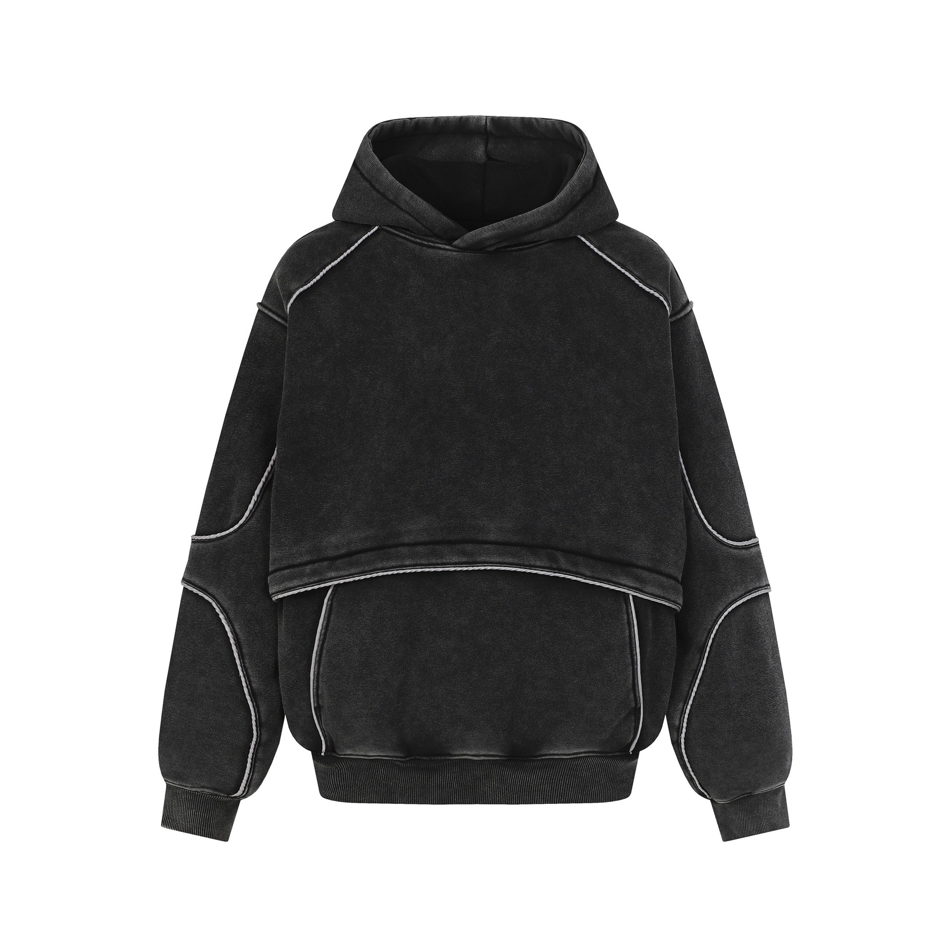 Oversized American Retro Faded Hoodie