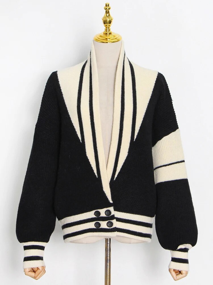 Ladies Relaxed Open Front Polyester Multi Tone Sweater