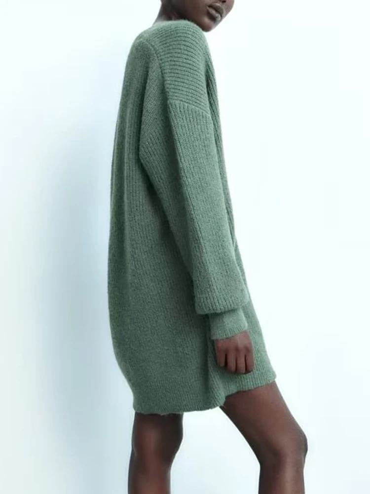 Relaxed Fit Cardigan Slash Collar Contrast Panels