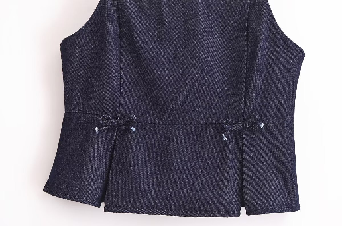 Western Solid Backless Ribbon Cami