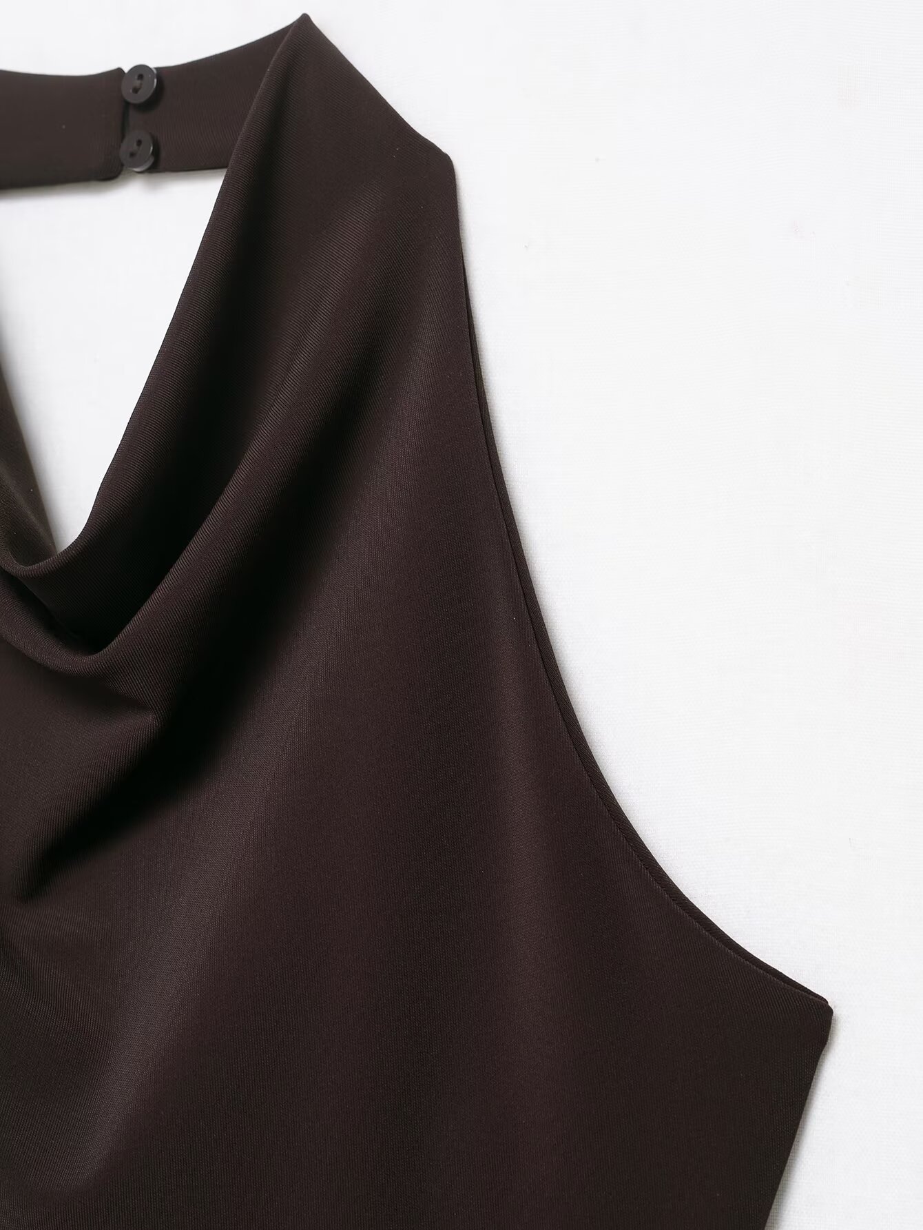 Long Sleeveless Cutout Ruched Spliced Dress